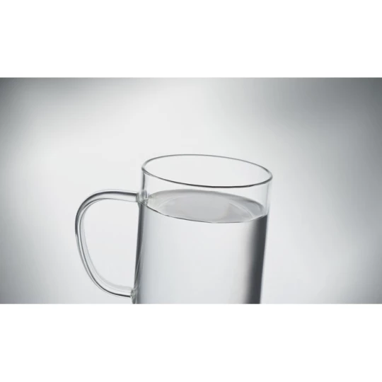 Kubek szklany 400ml z korkiem - LISBO (MO6470-22)
