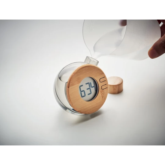 Bambusowy wodny zegar LCD - DROPPY LUX (MO6865-27)