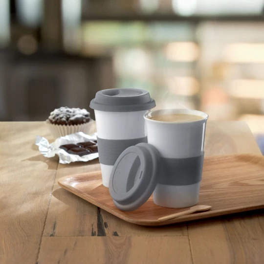 Ceramiczny kubek z przykrywką - TRIBECA (MO7683-07)