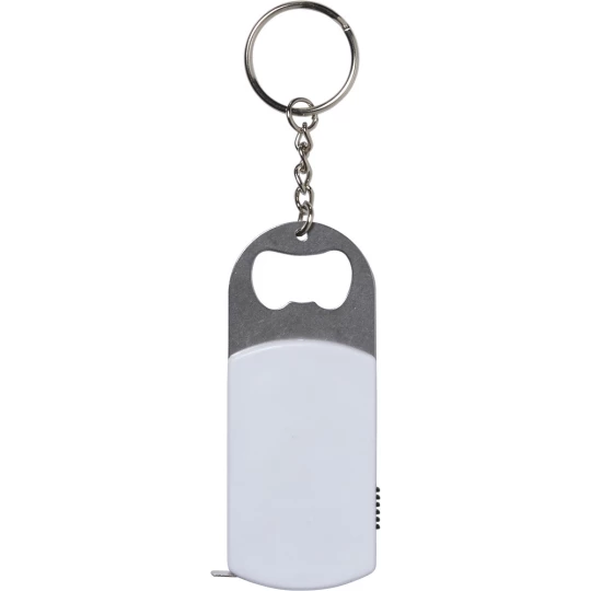 Brelok do kluczy, lampka LED, otwieracz do butelek, miara 1m (V9458-02)