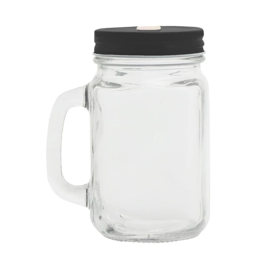 Słoik do picia 500 ml ze słomką (V8983-03)