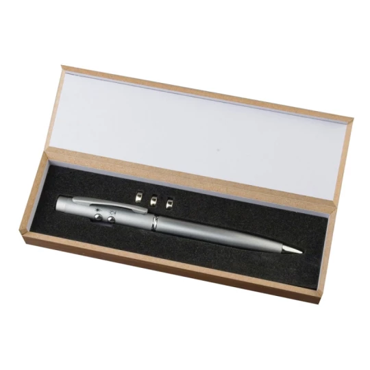 Wskaźnik laserowy z długopisem - szary - (GM-15318-07)