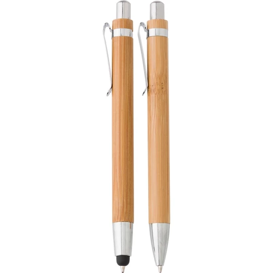 Bambusowy zestaw piśmienny, długopis touch pen i ołówek mechaniczny (V1803-16)