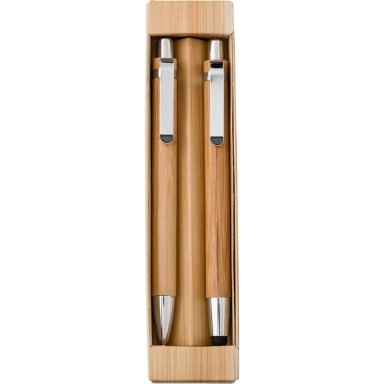Bambusowy zestaw piśmienny, długopis touch pen i ołówek mechaniczny (V1803-16)
