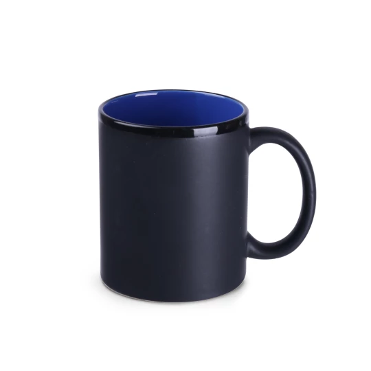 Kubek Tomek Supreme 300ml czarny/refex blue (M102)