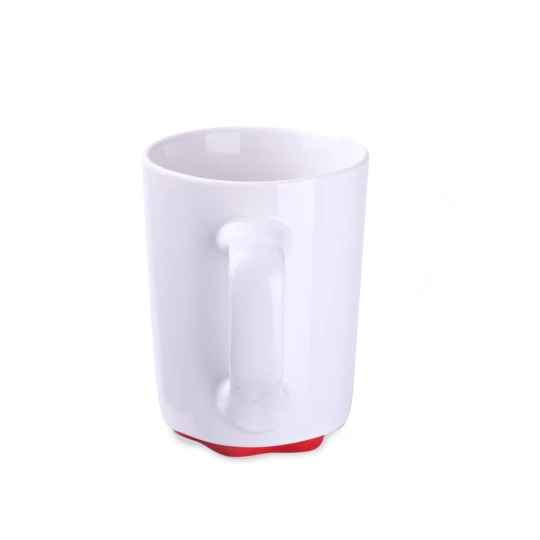 Kubek Ivory 300ml biały/czerwony (M498)