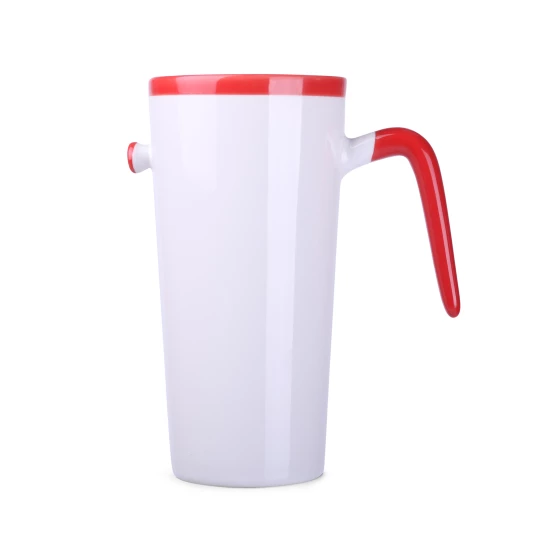 Kubek Idea 390ml biały/czerwony (M494)