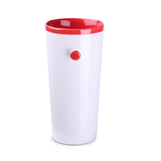 Kubek Idea 390ml biały/czerwony (M494)
