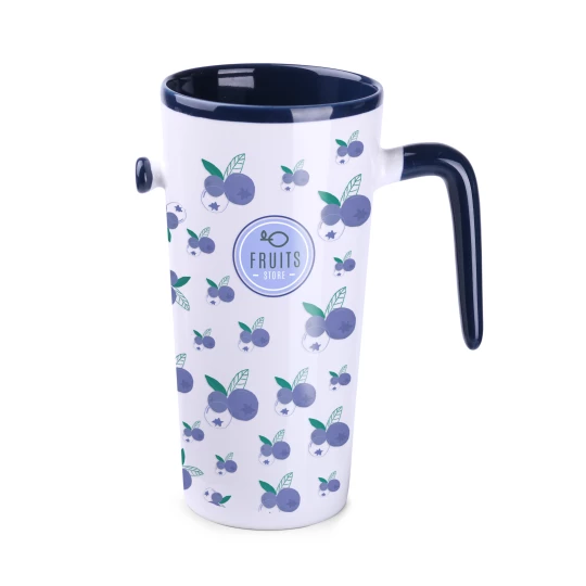 Kubek Idea 390ml biały/granatowy (M494)
