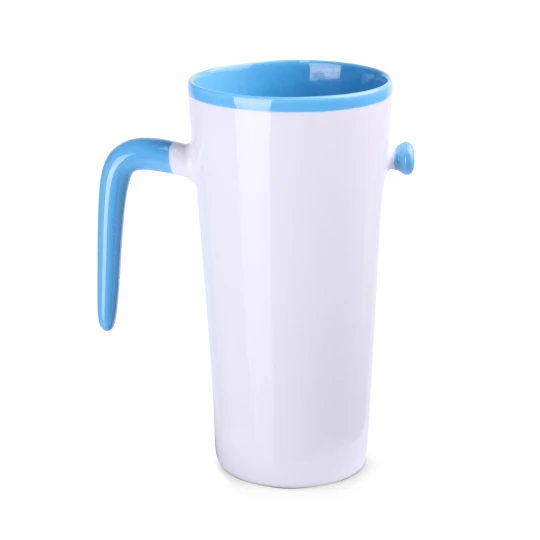Kubek Idea 390ml biały/jasnoniebieski (M494)