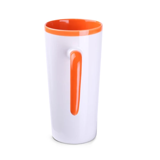 Kubek Idea 390ml biały/pomarańczowy (M494)