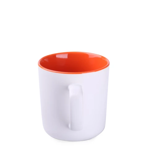 Kubek Rico Pure 250ml biały/pomarańczowy (M506)