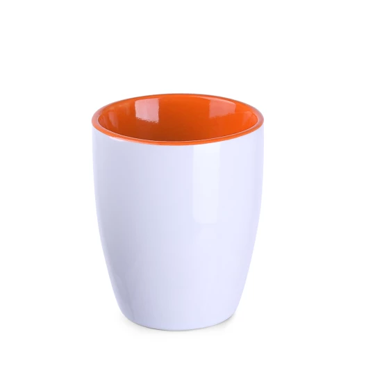 Kubek Ilona Duo 300ml biały/pomarańczowy (M508)