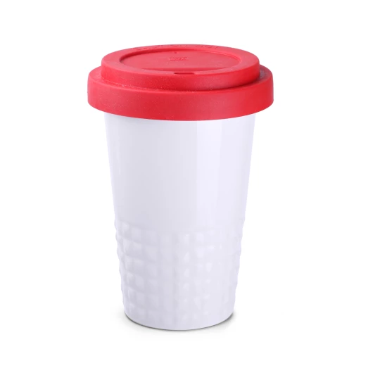 Kubek Freedom Excellence Classic 300ml biały/czerwony (M455)