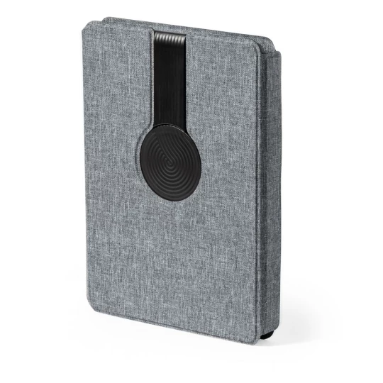 Wielofunkcyjny notatnik RPET A5, magnetyczna ładowarka bezprzewodowa 10W, power bank 5000 mAh (V1302-19)