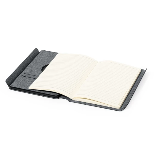 Wielofunkcyjny notatnik RPET A5, magnetyczna ładowarka bezprzewodowa 10W, power bank 5000 mAh (V1302-19)