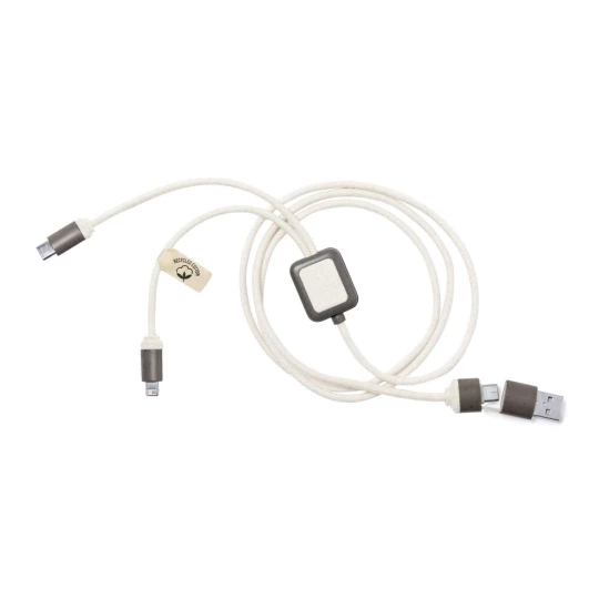 Kabel do ładowania z łusek kawowych i bawełny z recyklingu (V1343-16)