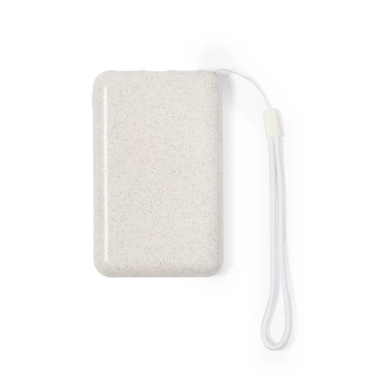 Power bank 5000 mAh ze słomy pszenicznej, ładowarka słoneczna (V1353-00)