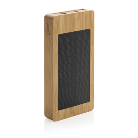 Bambusowy power bank 8000 mAh, ładowarka słoneczna (P322.399)