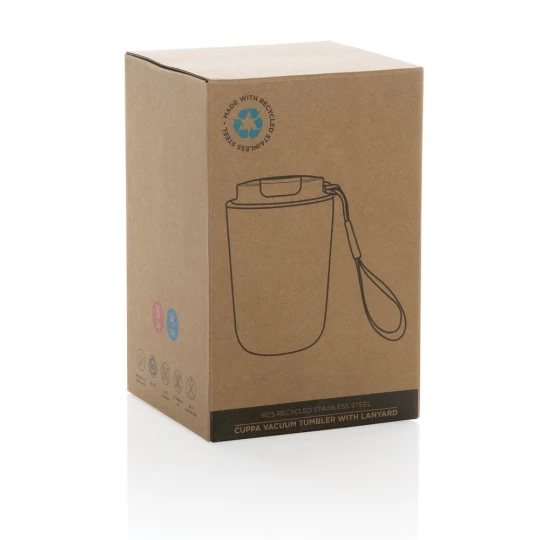 Kubek termiczny 380 ml Cuppa, stal nierdzewna z recyklingu (P435.022)