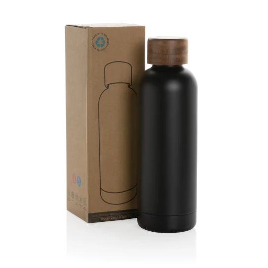 Butelka termiczna 500 ml Wood, stal nierdzewna z recyklingu (P435.531)
