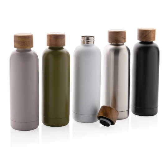 Butelka termiczna 500 ml Wood, stal nierdzewna z recyklingu (P435.539)