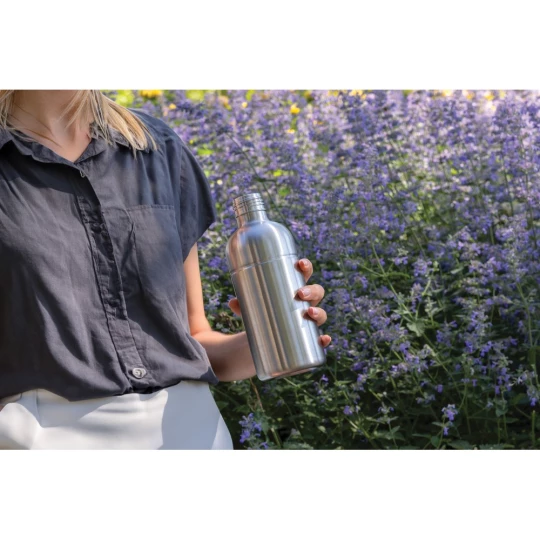 Butelka sportowa 800 ml Soda, stal węglowa z recyklingu (P435.802)