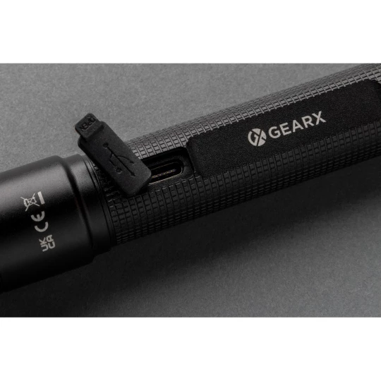 Kieszonkowa latarka Gear X, ładowana przez USB, aluminium z recyklingu (P513.901)
