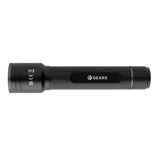 Latarka Gear X, ładowana przez USB, aluminium z recyklingu (P513.921)