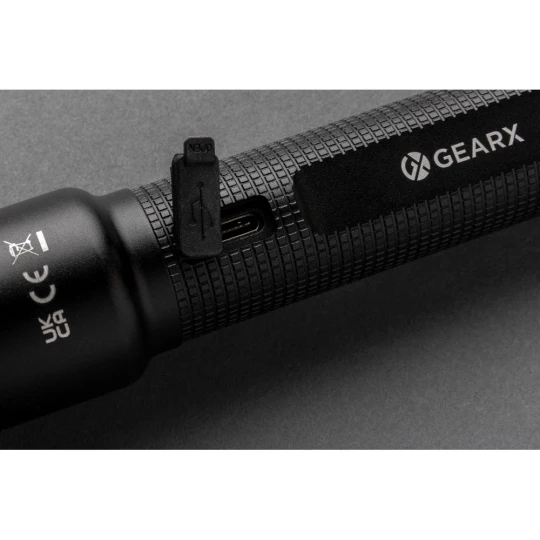 Latarka Gear X, ładowana przez USB, aluminium z recyklingu (P513.921)