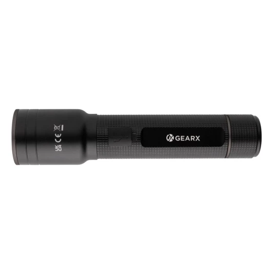 Duża latarka Gear X, ładowana przez USB, aluminium z recyklingu (P513.931)