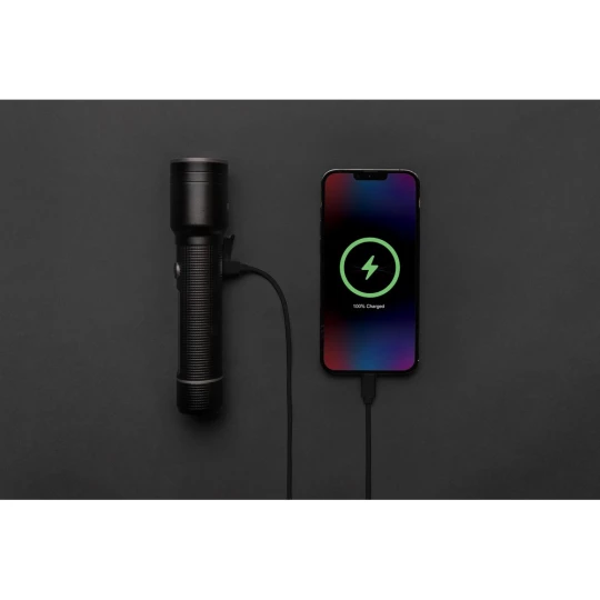 Duża latarka Gear X, ładowana przez USB, aluminium z recyklingu (P513.931)
