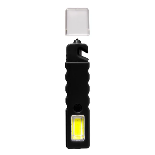 Latarka bezpieczeństwa 4 LED COB, przecinak do pasów, młotek bezpieczeństwa (V9732-03)