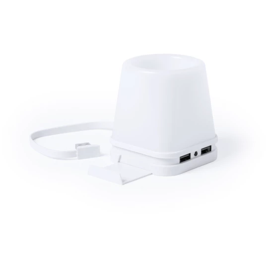 Hub USB 2.0, pojemnik na przybory do pisania, stojak na telefon, lampka LED (V3916-02)
