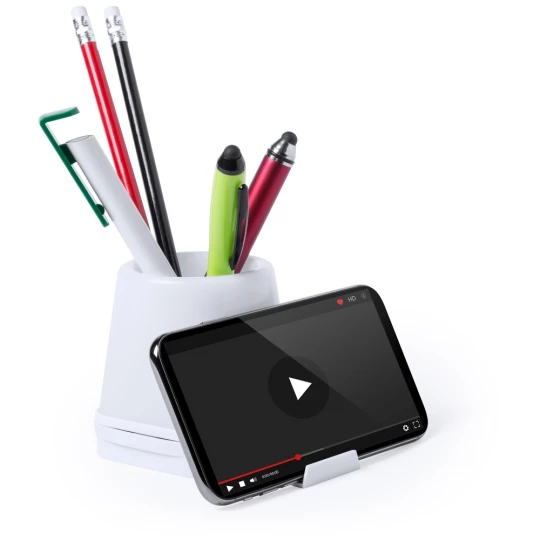Hub USB 2.0, pojemnik na przybory do pisania, stojak na telefon, lampka LED (V3916-02)