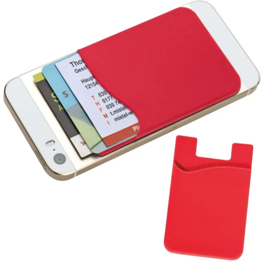 Etui na wizytówki do smartfona - czerwony - (GM-22864-05)