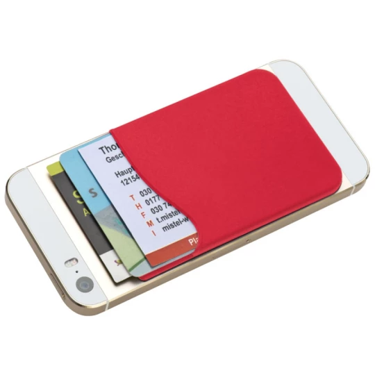 Etui na wizytówki do smartfona - czerwony - (GM-22864-05)