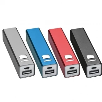 Power bank metalowy 2200 mAh - czarny - (GM-43029-03)
