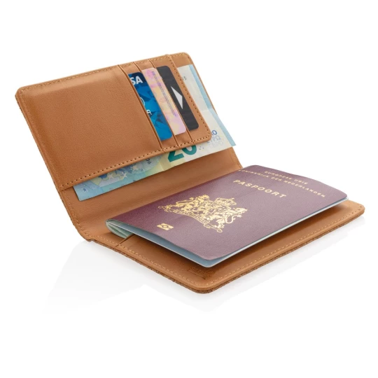 Korkowe etui na karty kredytowe i paszport, ochrona RFID (P820.459)