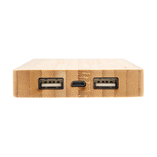 Bambusowy, bezprzewodowy power bank 4000 mAh (P322.029)