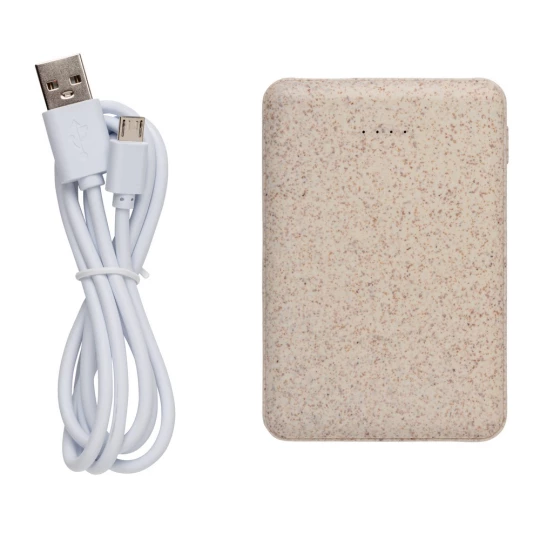 Power bank 5000 mAh ze słomy pszenicznej (P322.139)