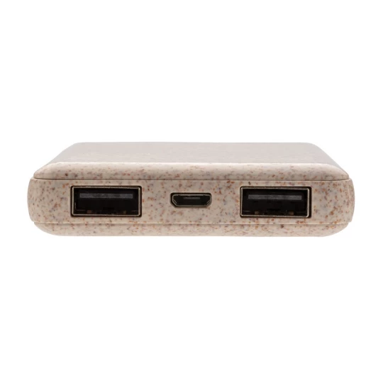 Power bank 5000 mAh ze słomy pszenicznej (P322.139)