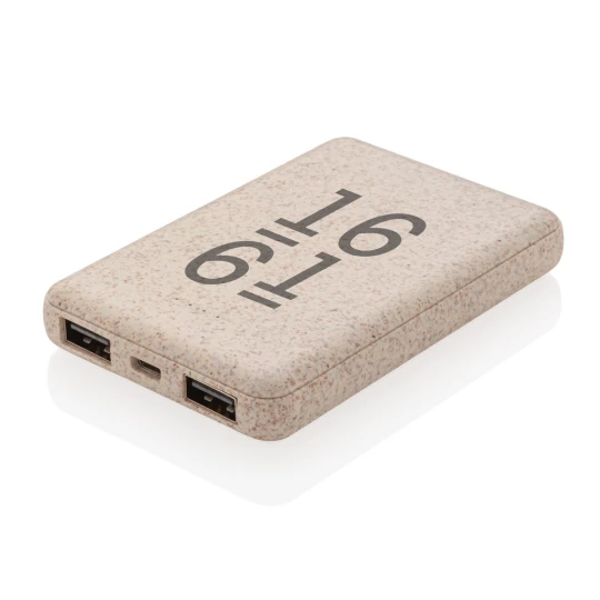 Power bank 5000 mAh ze słomy pszenicznej (P322.139)