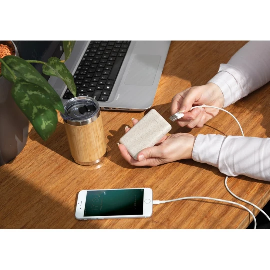 Power bank 5000 mAh ze słomy pszenicznej (P322.139)
