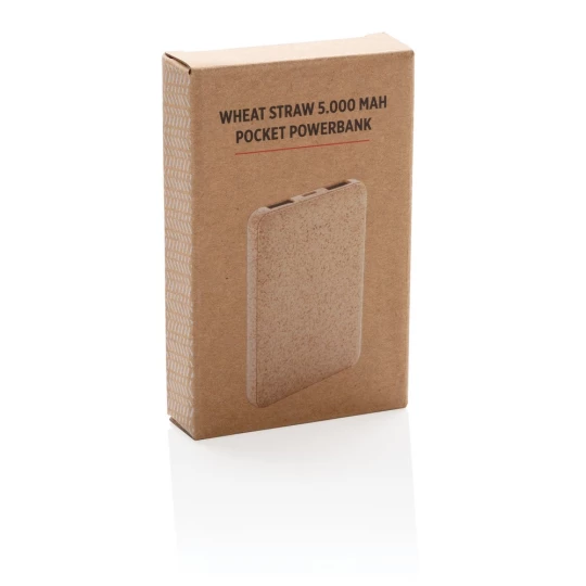 Power bank 5000 mAh ze słomy pszenicznej (P322.139)