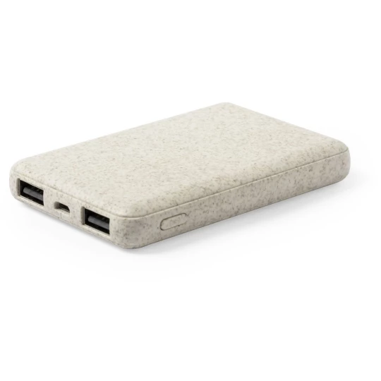 Power bank 5000 mAh ze słomy pszenicznej (V0374-00)