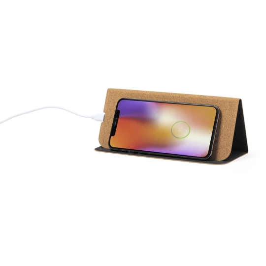 Korkowa podkładka pod mysz, ładowarka bezprzewodowa 5W, stojak na telefon (V0388-00)