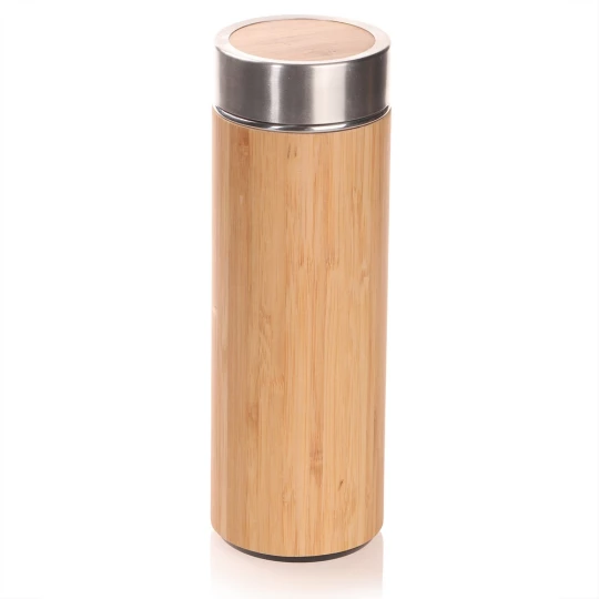 Bambusowy termos 350 ml, posiada sitko zatrzymujące fusy | Christian (V0844-17)