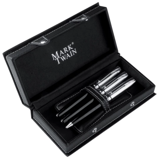 Zestaw piśmienniczy Mark Twain - czarny - (GM-13463-03)