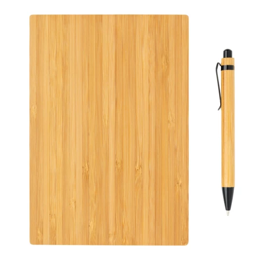 Bambusowy notatnik A5 z bambusowym długopisem (P772.159)